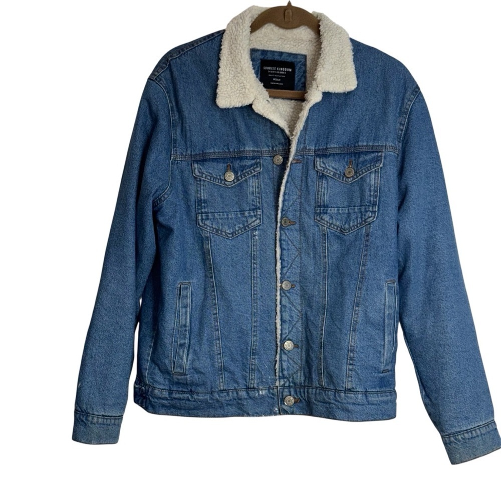Sunrise Kingdom Mens M Trucker Denim Sherpa Jacket